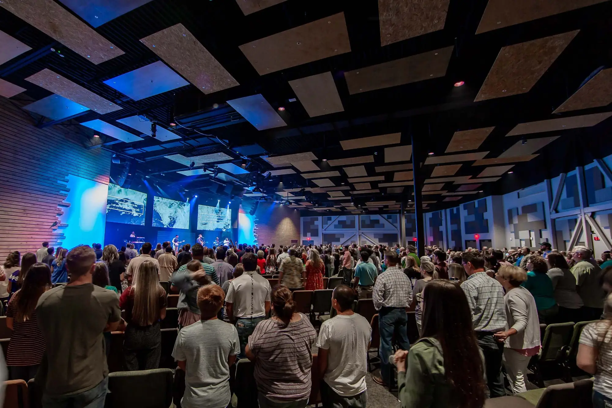 Full auditorium during a service at Stonegate